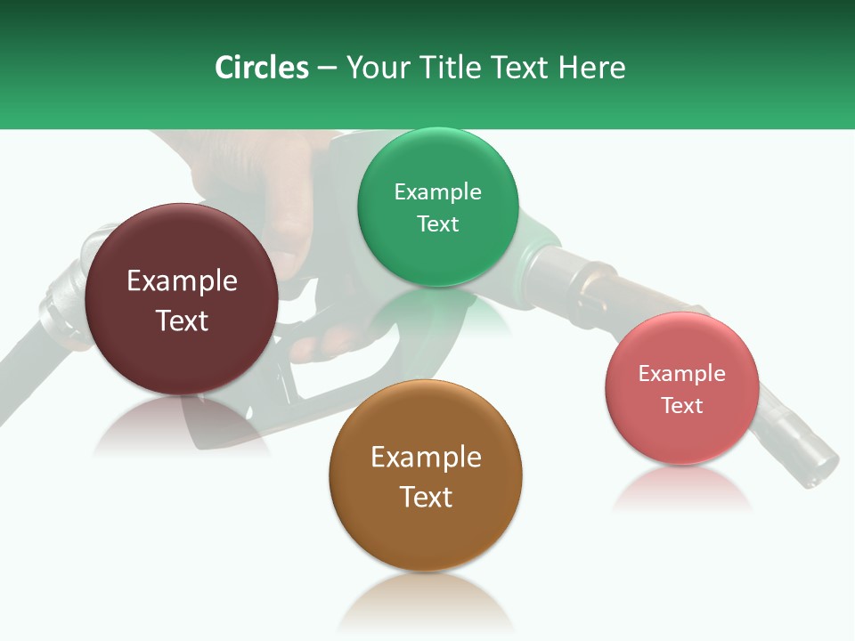 A Person Holding A Gas Pump With A Green Sign In The Background PowerPoint Template