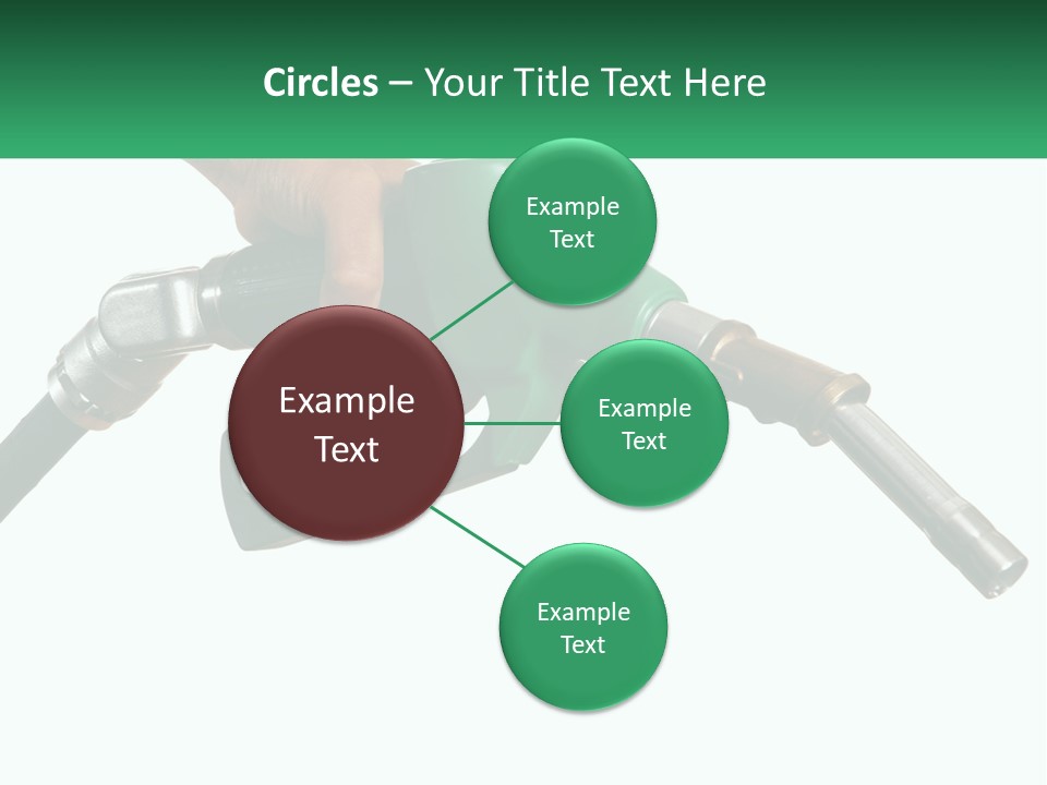 A Person Holding A Gas Pump With A Green Sign In The Background PowerPoint Template