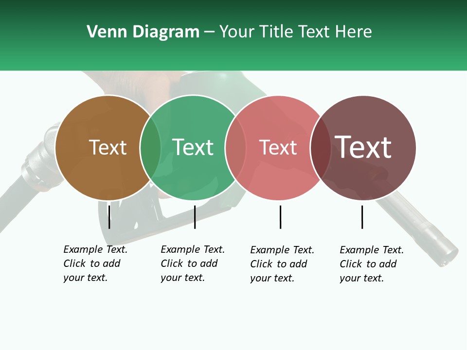 A Person Holding A Gas Pump With A Green Sign In The Background PowerPoint Template