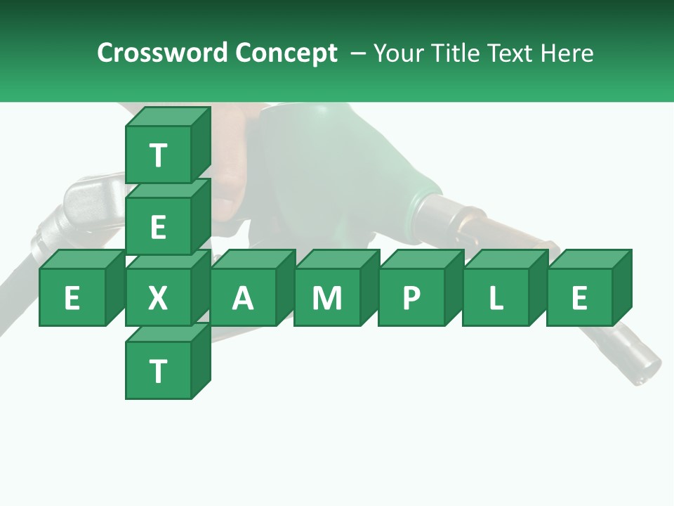 A Person Holding A Gas Pump With A Green Sign In The Background PowerPoint Template