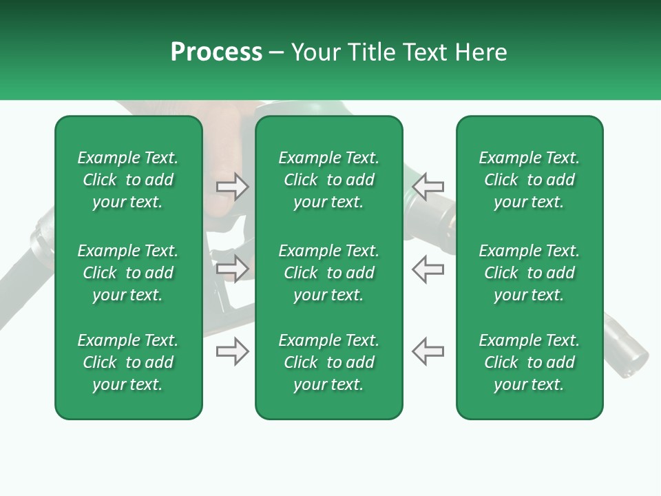 A Person Holding A Gas Pump With A Green Sign In The Background PowerPoint Template