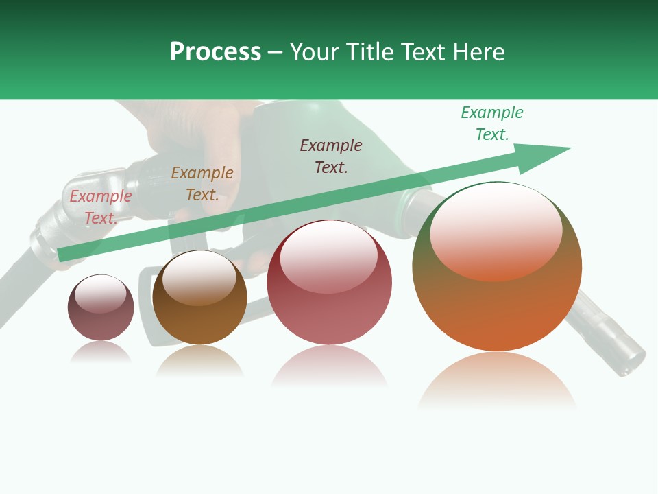 A Person Holding A Gas Pump With A Green Sign In The Background PowerPoint Template