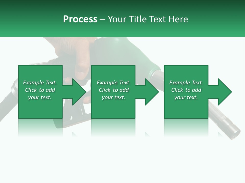 A Person Holding A Gas Pump With A Green Sign In The Background PowerPoint Template