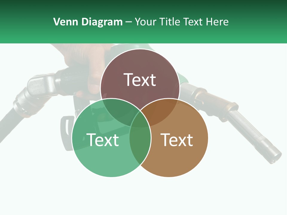 A Person Holding A Gas Pump With A Green Sign In The Background PowerPoint Template