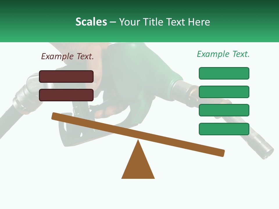 A Person Holding A Gas Pump With A Green Sign In The Background PowerPoint Template