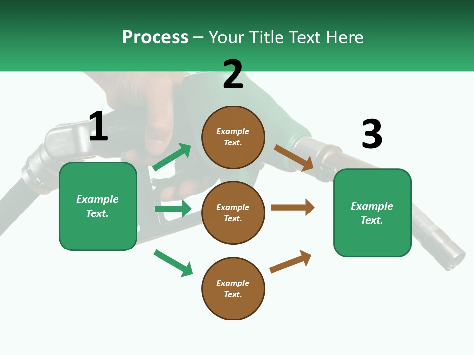 A Person Holding A Gas Pump With A Green Sign In The Background PowerPoint Template