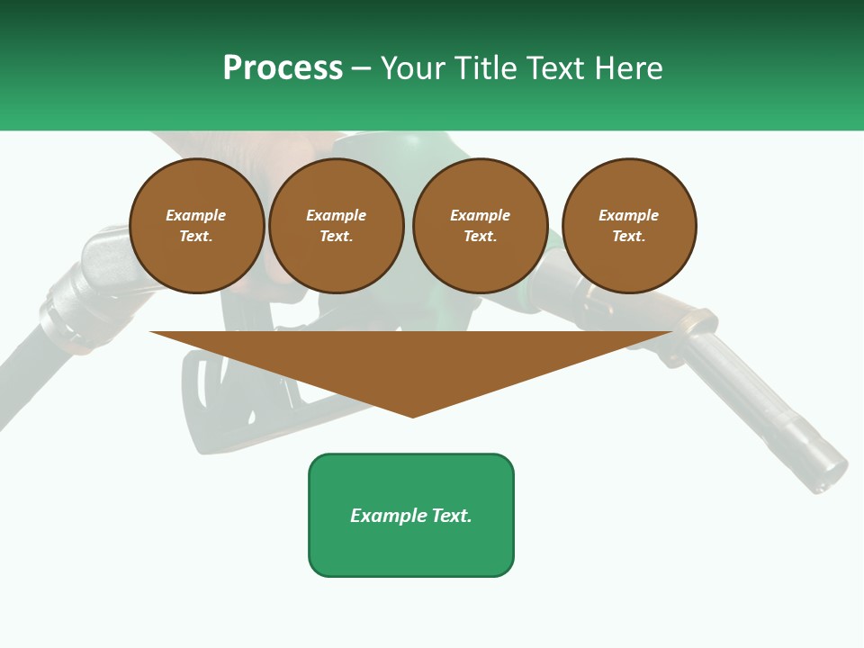 A Person Holding A Gas Pump With A Green Sign In The Background PowerPoint Template