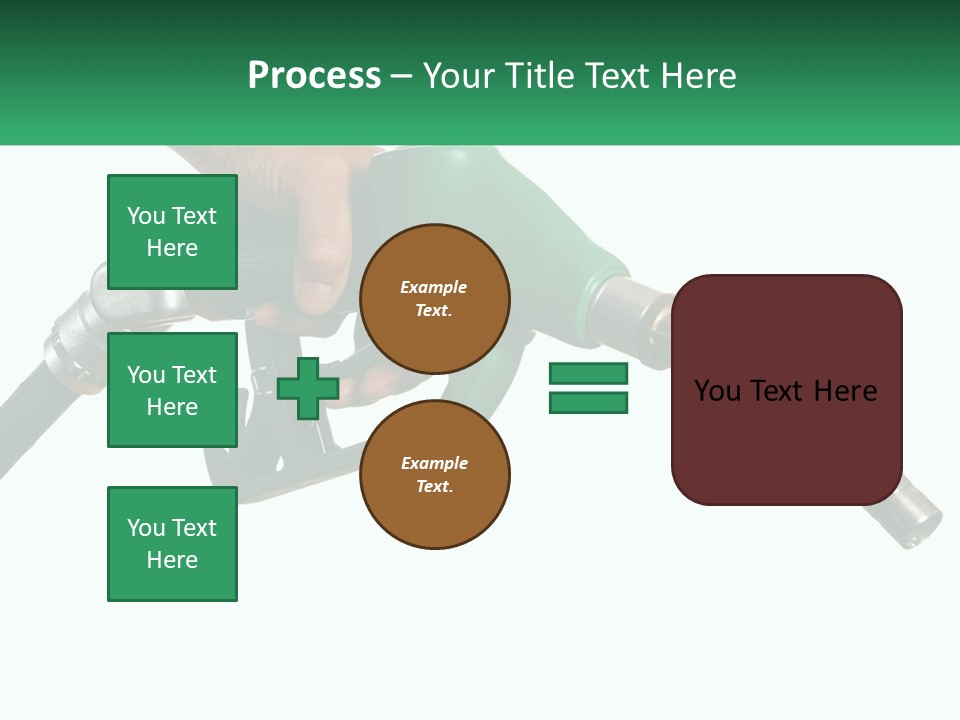 A Person Holding A Gas Pump With A Green Sign In The Background PowerPoint Template
