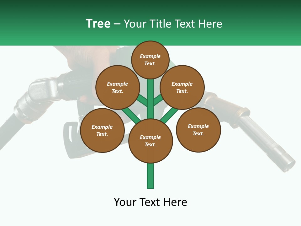 A Person Holding A Gas Pump With A Green Sign In The Background PowerPoint Template