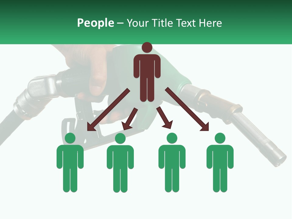A Person Holding A Gas Pump With A Green Sign In The Background PowerPoint Template