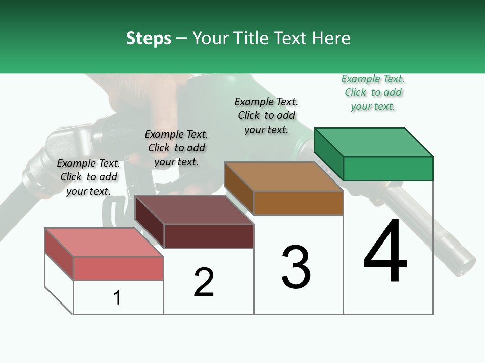 A Person Holding A Gas Pump With A Green Sign In The Background PowerPoint Template