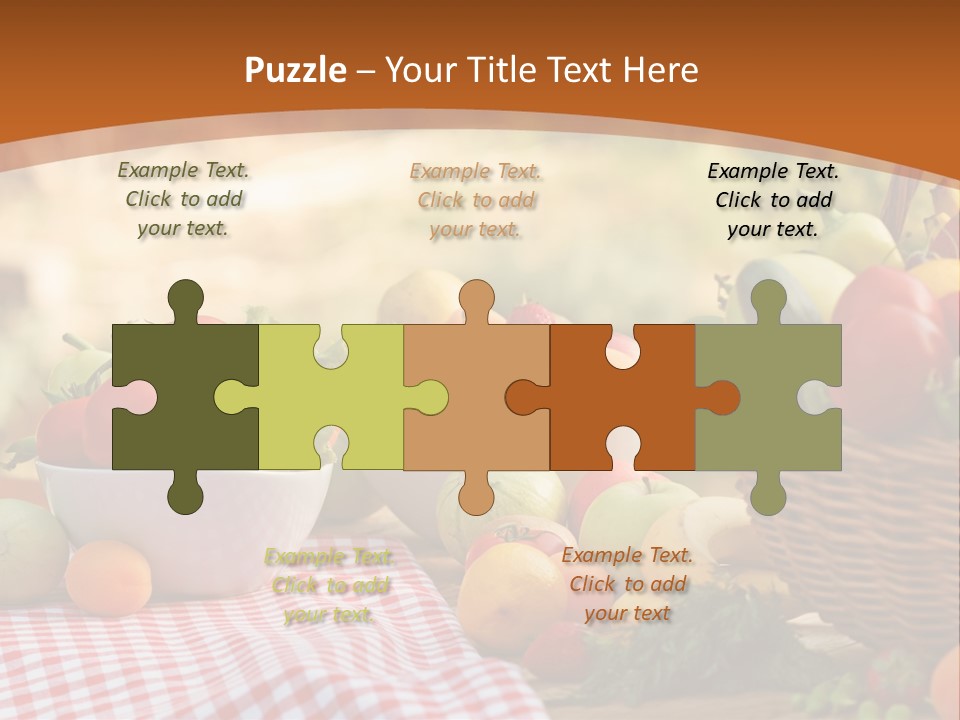 A Table Topped With Bowls Of Fruit And Vegetables PowerPoint Template