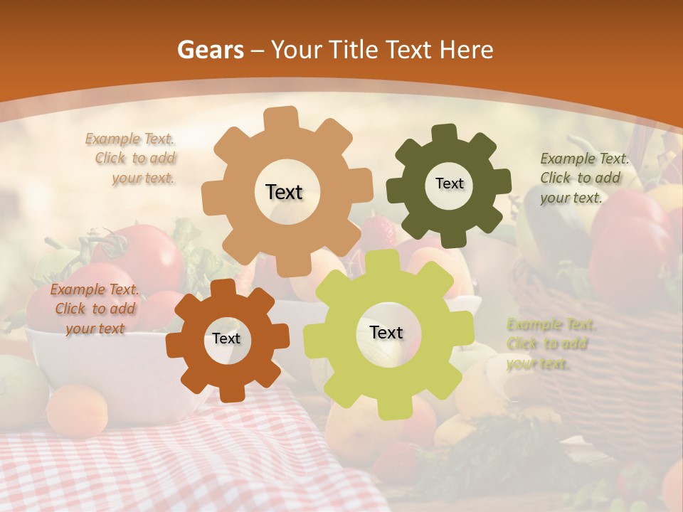 A Table Topped With Bowls Of Fruit And Vegetables PowerPoint Template