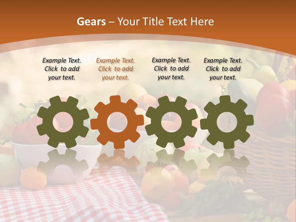 A Table Topped With Bowls Of Fruit And Vegetables PowerPoint Template