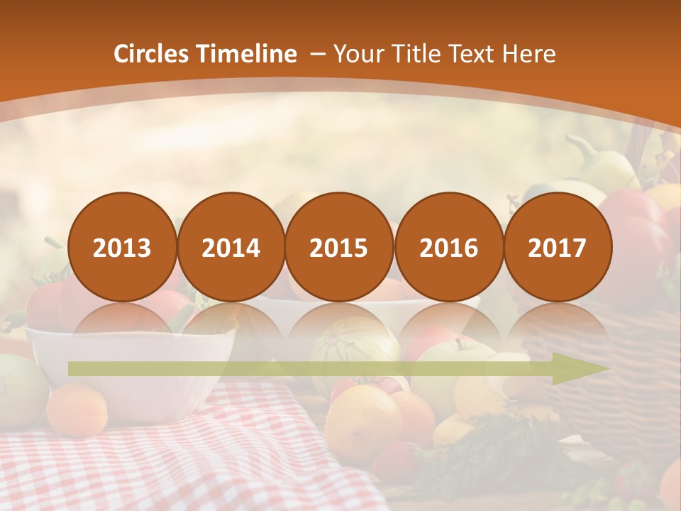 A Table Topped With Bowls Of Fruit And Vegetables PowerPoint Template