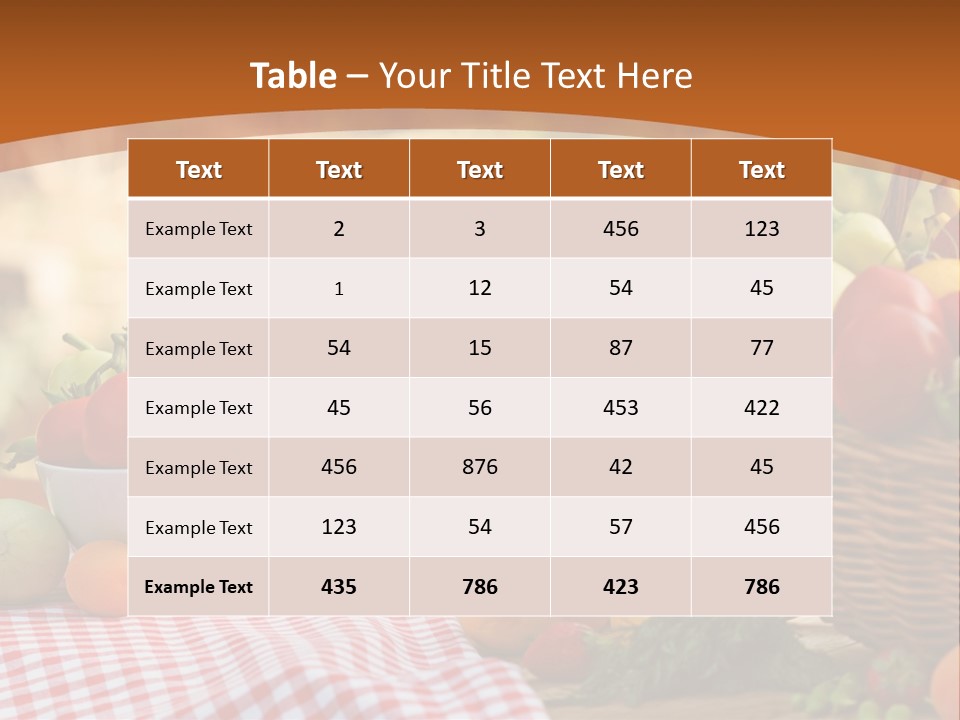 A Table Topped With Bowls Of Fruit And Vegetables PowerPoint Template