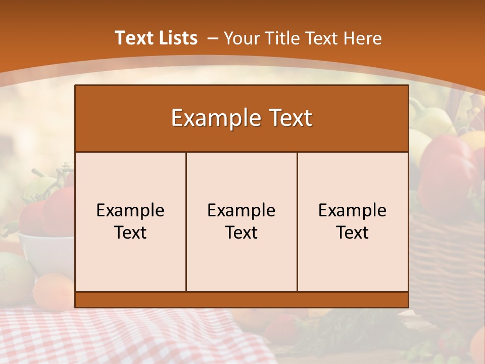 A Table Topped With Bowls Of Fruit And Vegetables PowerPoint Template