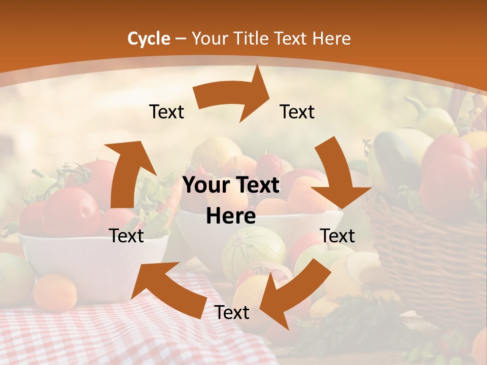 A Table Topped With Bowls Of Fruit And Vegetables PowerPoint Template