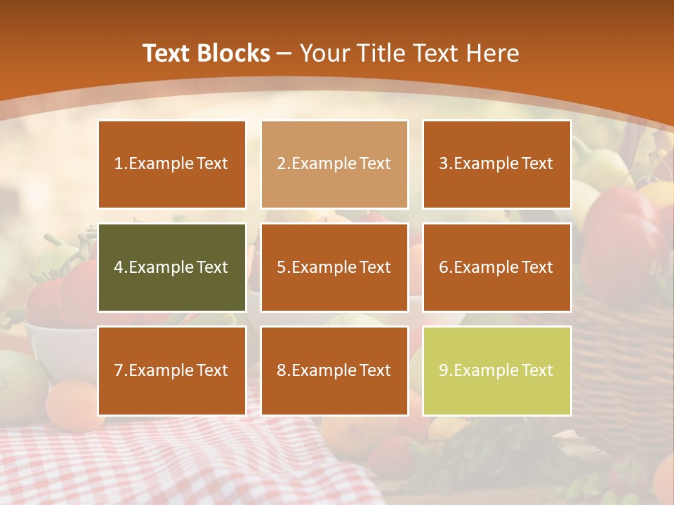 A Table Topped With Bowls Of Fruit And Vegetables PowerPoint Template