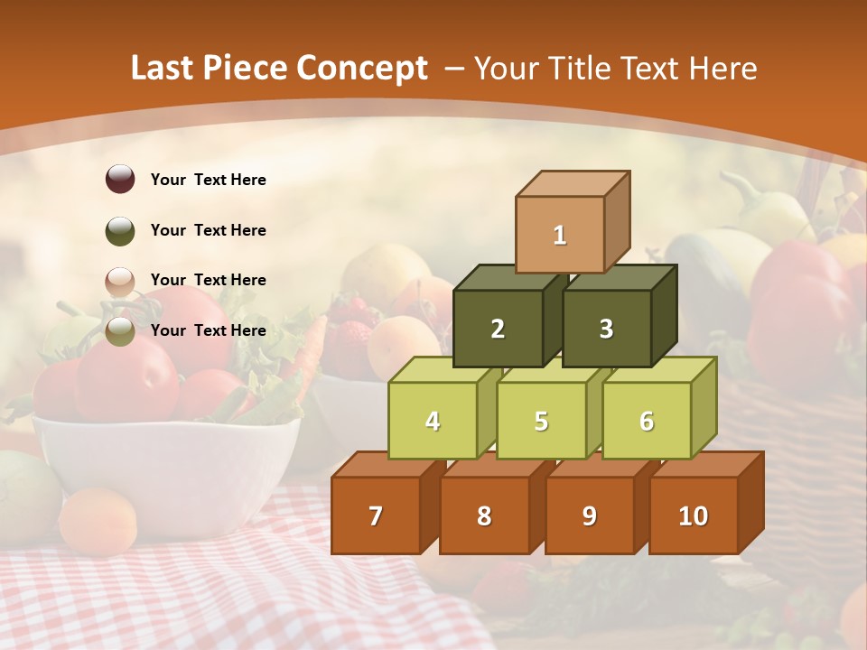 A Table Topped With Bowls Of Fruit And Vegetables PowerPoint Template