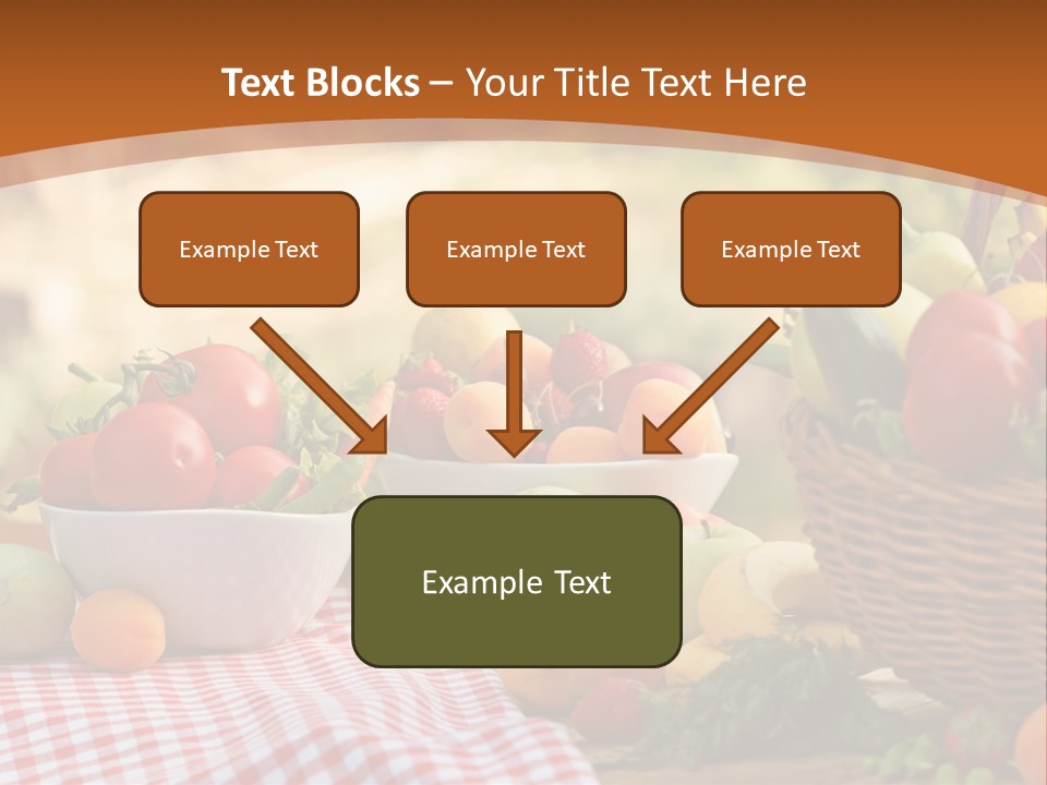 A Table Topped With Bowls Of Fruit And Vegetables PowerPoint Template