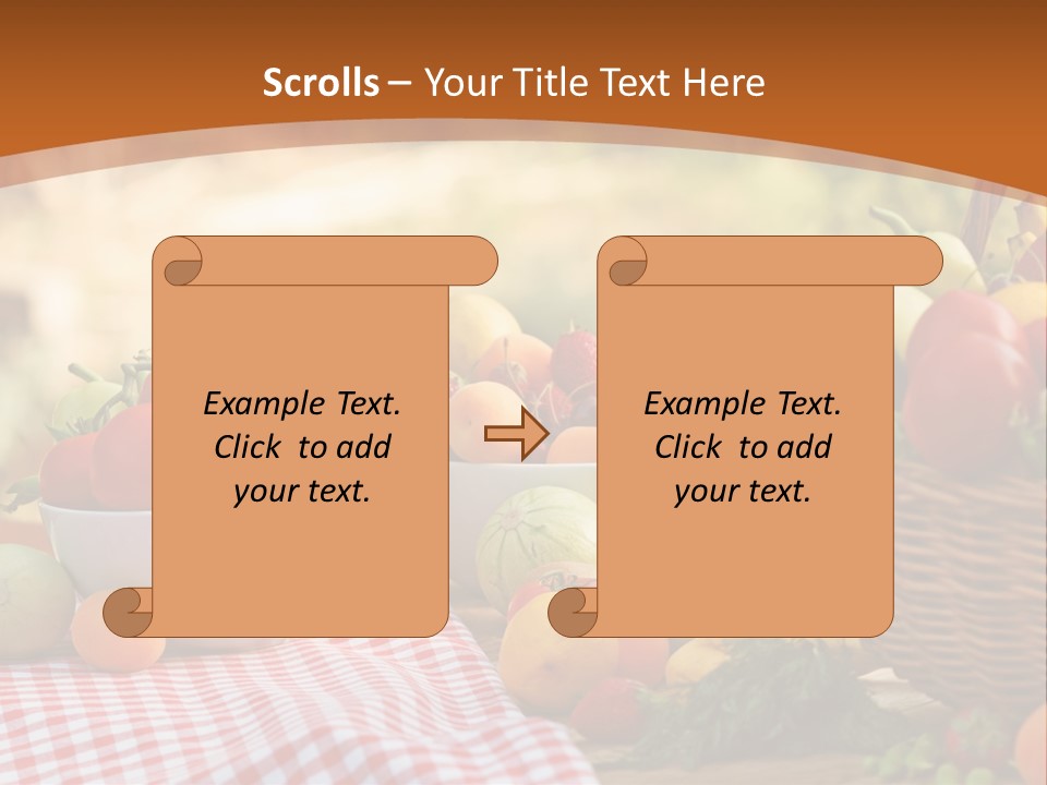 A Table Topped With Bowls Of Fruit And Vegetables PowerPoint Template