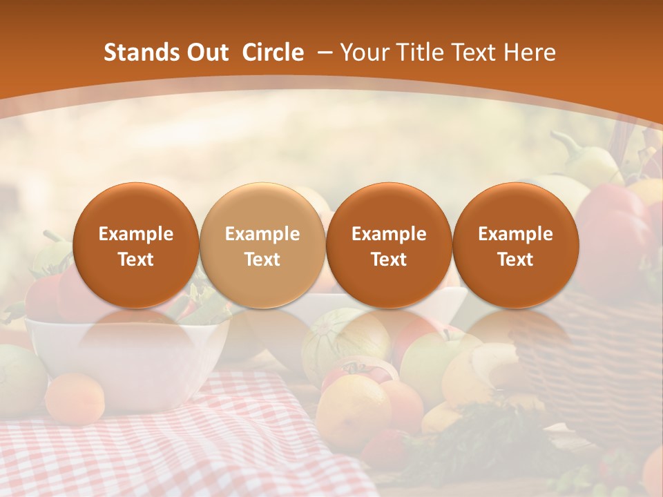 A Table Topped With Bowls Of Fruit And Vegetables PowerPoint Template