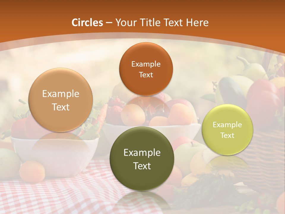 A Table Topped With Bowls Of Fruit And Vegetables PowerPoint Template