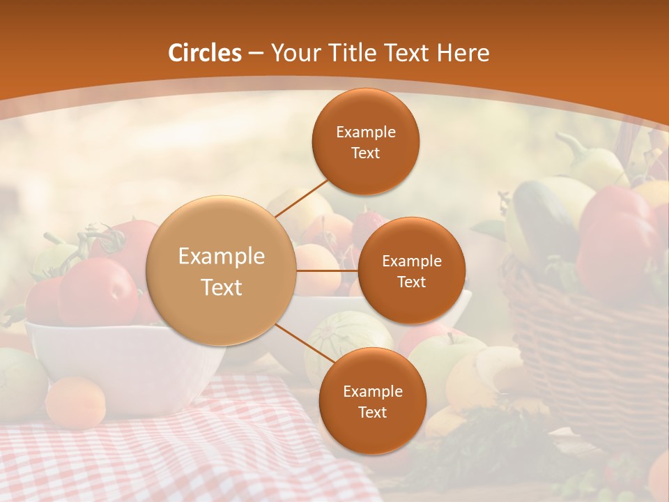 A Table Topped With Bowls Of Fruit And Vegetables PowerPoint Template