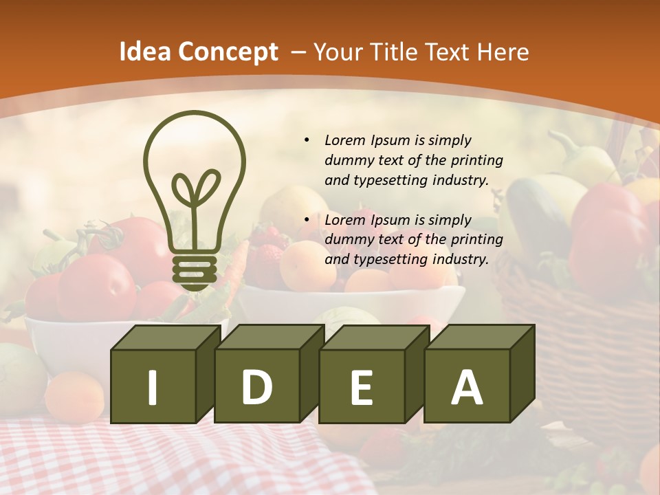 A Table Topped With Bowls Of Fruit And Vegetables PowerPoint Template