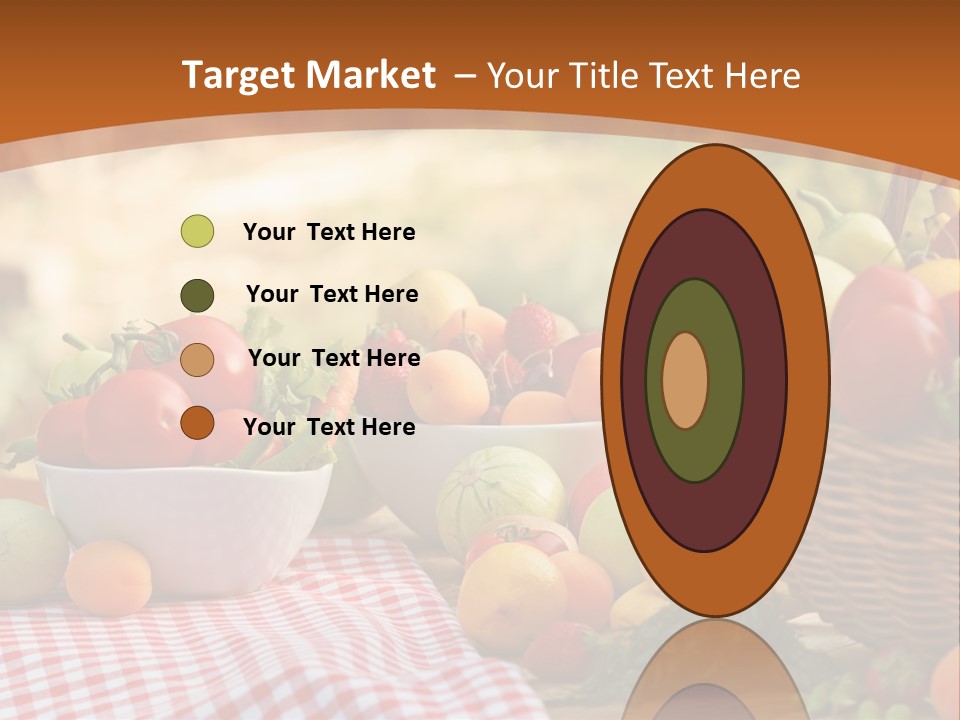 A Table Topped With Bowls Of Fruit And Vegetables PowerPoint Template