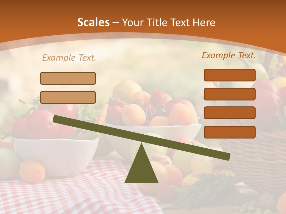 A Table Topped With Bowls Of Fruit And Vegetables PowerPoint Template