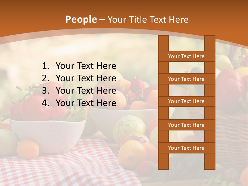 A Table Topped With Bowls Of Fruit And Vegetables PowerPoint Template