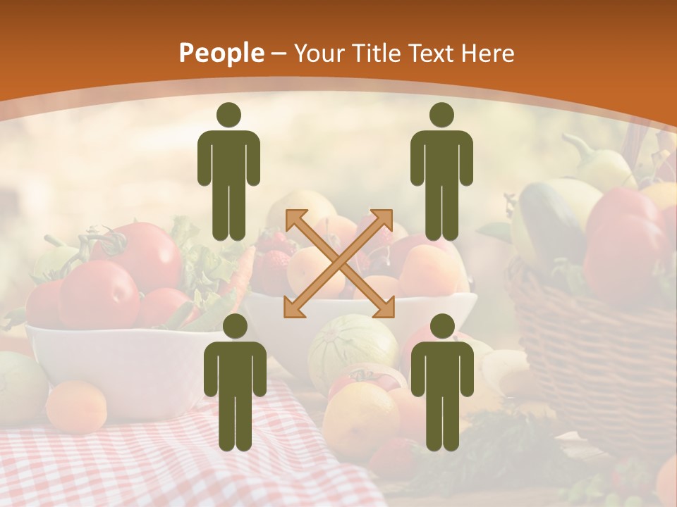 A Table Topped With Bowls Of Fruit And Vegetables PowerPoint Template