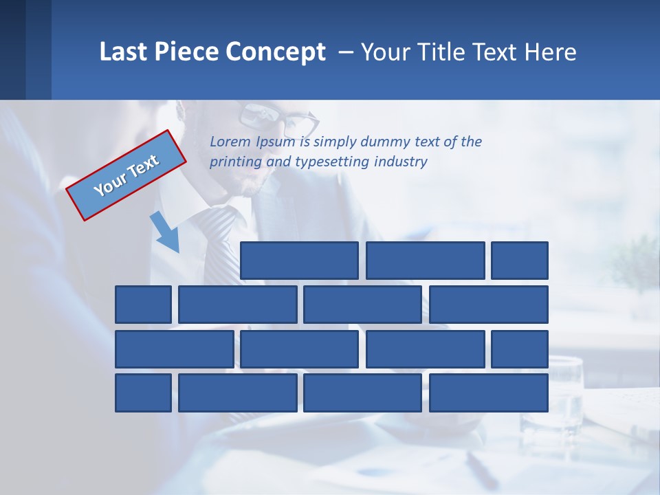 Two Men In Business Suits Sitting At A Table Looking At A Cell Phone PowerPoint Template