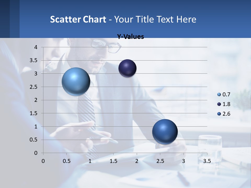 Two Men In Business Suits Sitting At A Table Looking At A Cell Phone PowerPoint Template