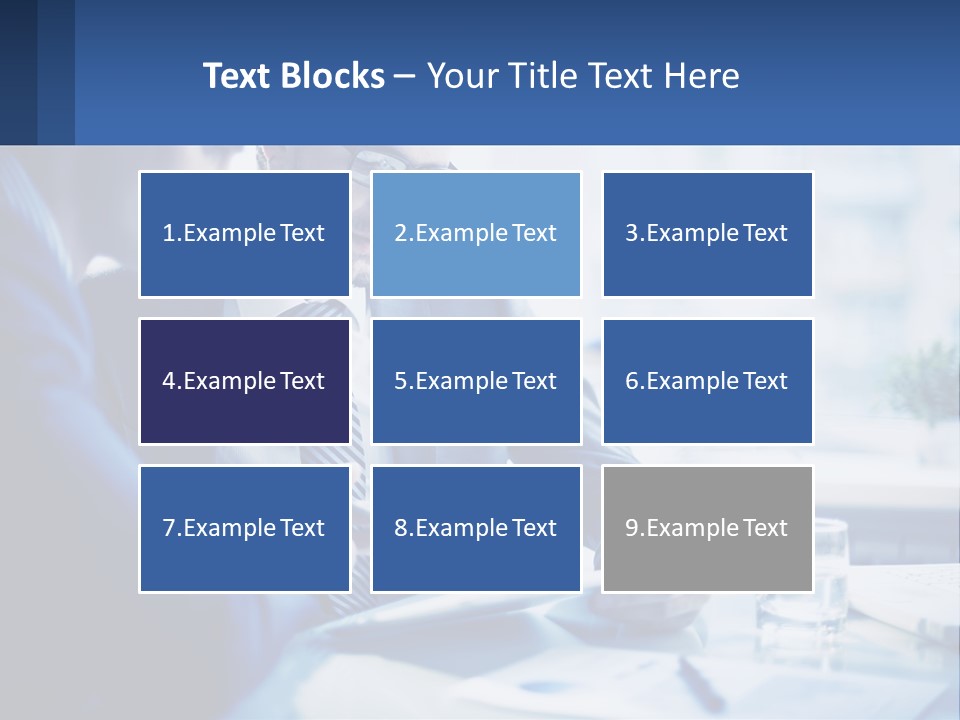 Two Men In Business Suits Sitting At A Table Looking At A Cell Phone PowerPoint Template