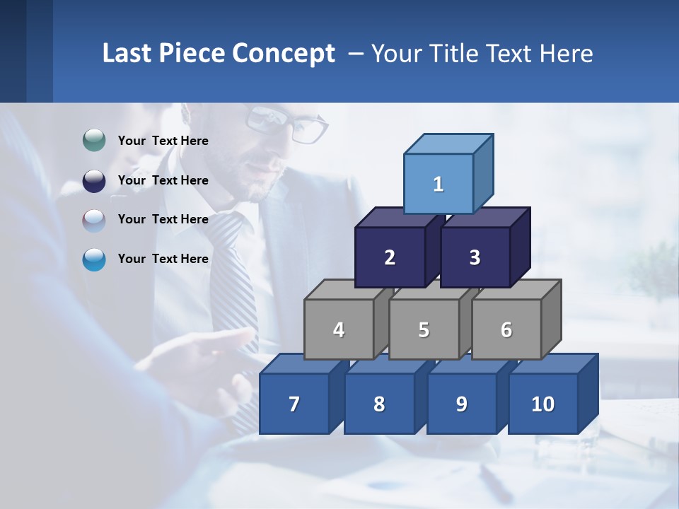 Two Men In Business Suits Sitting At A Table Looking At A Cell Phone PowerPoint Template