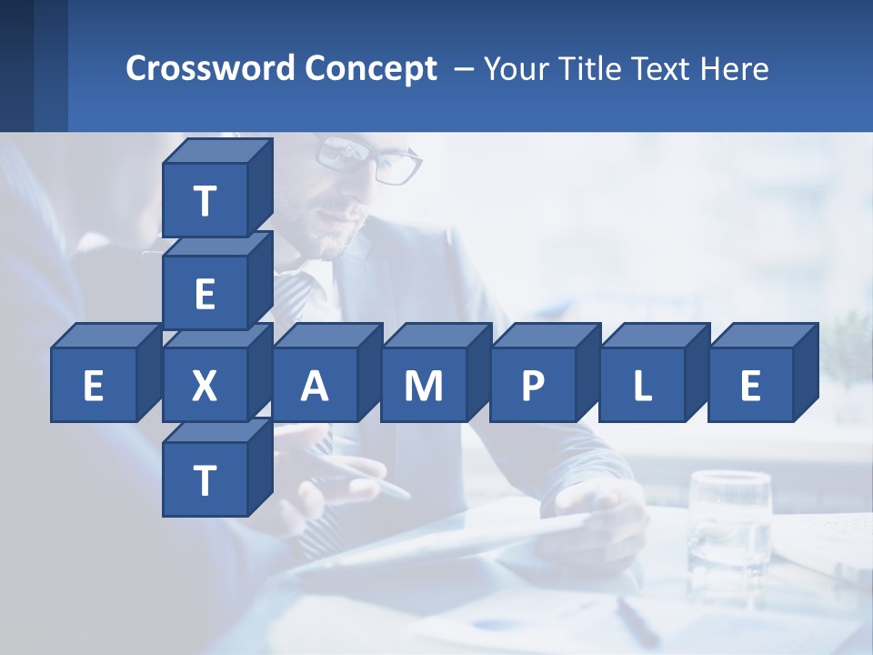 Two Men In Business Suits Sitting At A Table Looking At A Cell Phone PowerPoint Template