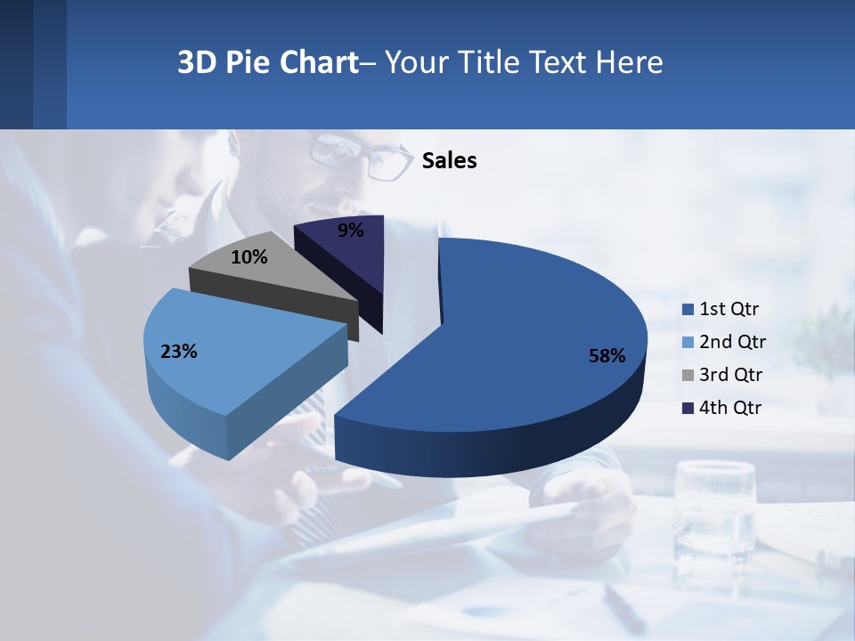 Two Men In Business Suits Sitting At A Table Looking At A Cell Phone PowerPoint Template