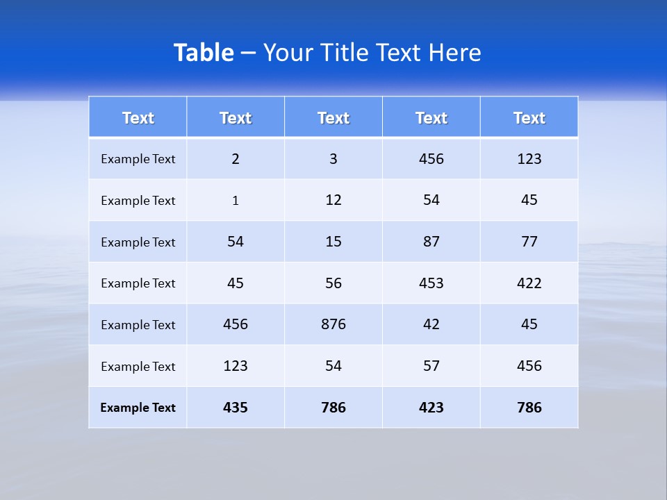 A Blue Ocean With A Blue Sky In The Background PowerPoint Template