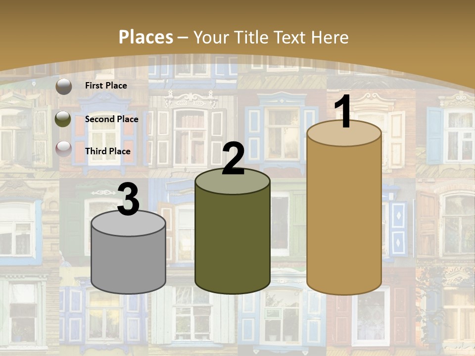 A Large Group Of Windows With Shutters On Them PowerPoint Template