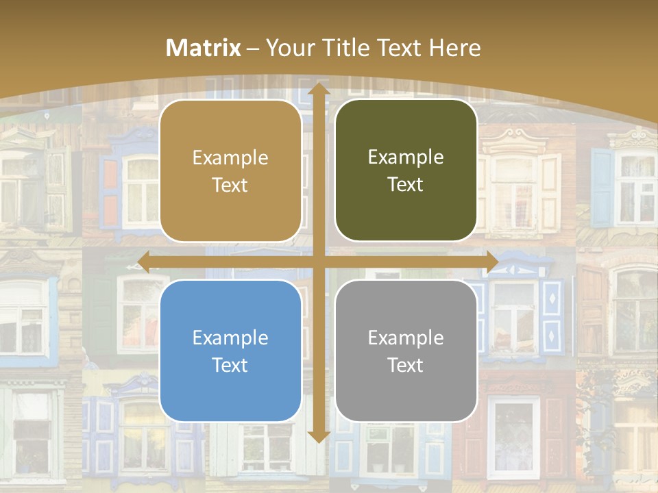 A Large Group Of Windows With Shutters On Them PowerPoint Template