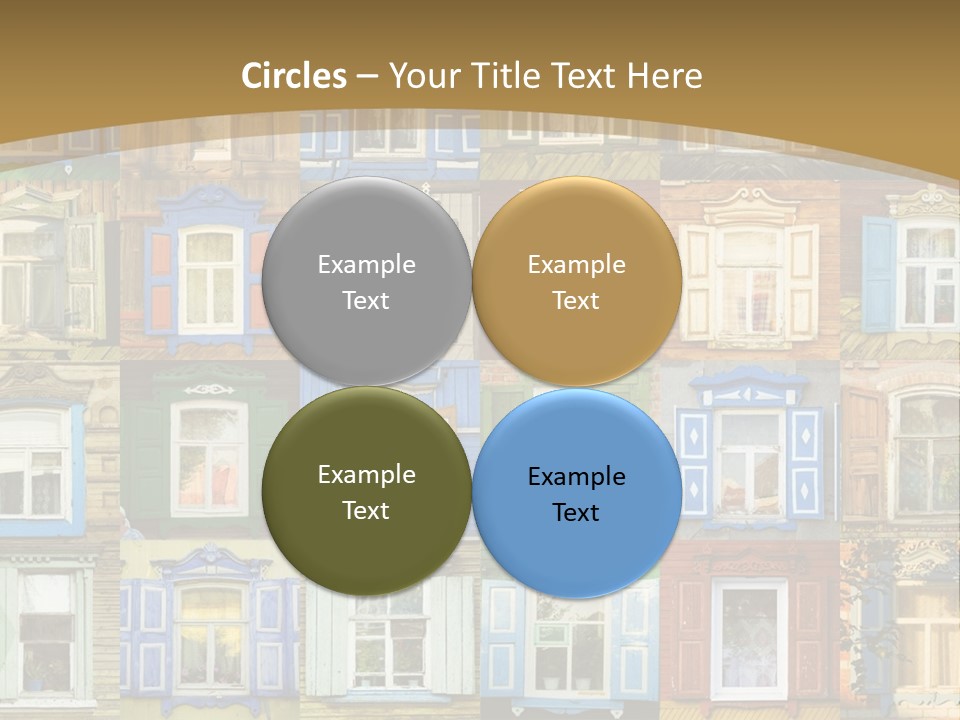 A Large Group Of Windows With Shutters On Them PowerPoint Template