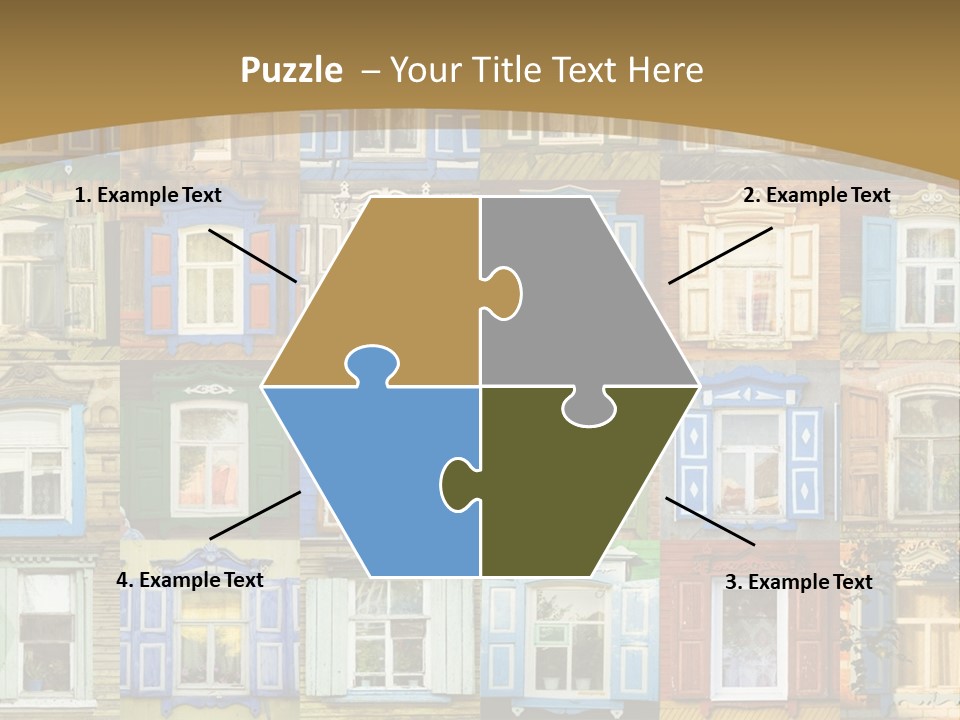 A Large Group Of Windows With Shutters On Them PowerPoint Template