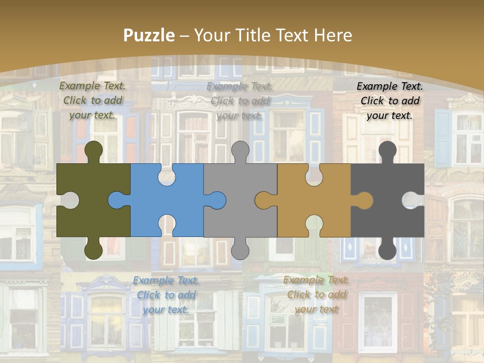 A Large Group Of Windows With Shutters On Them PowerPoint Template