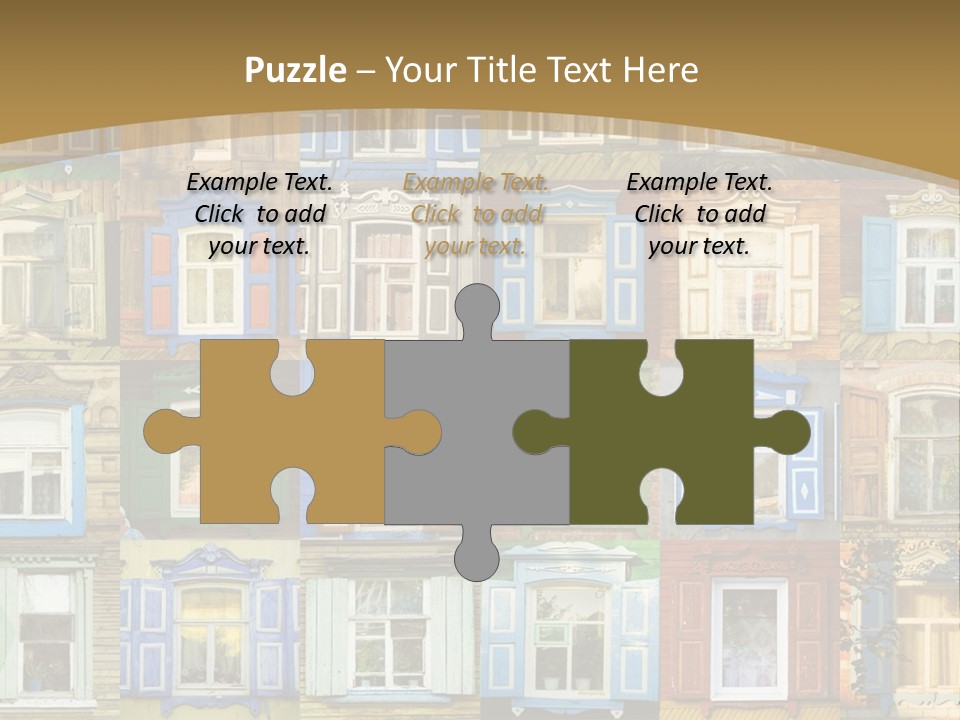 A Large Group Of Windows With Shutters On Them PowerPoint Template