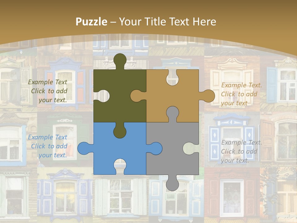 A Large Group Of Windows With Shutters On Them PowerPoint Template