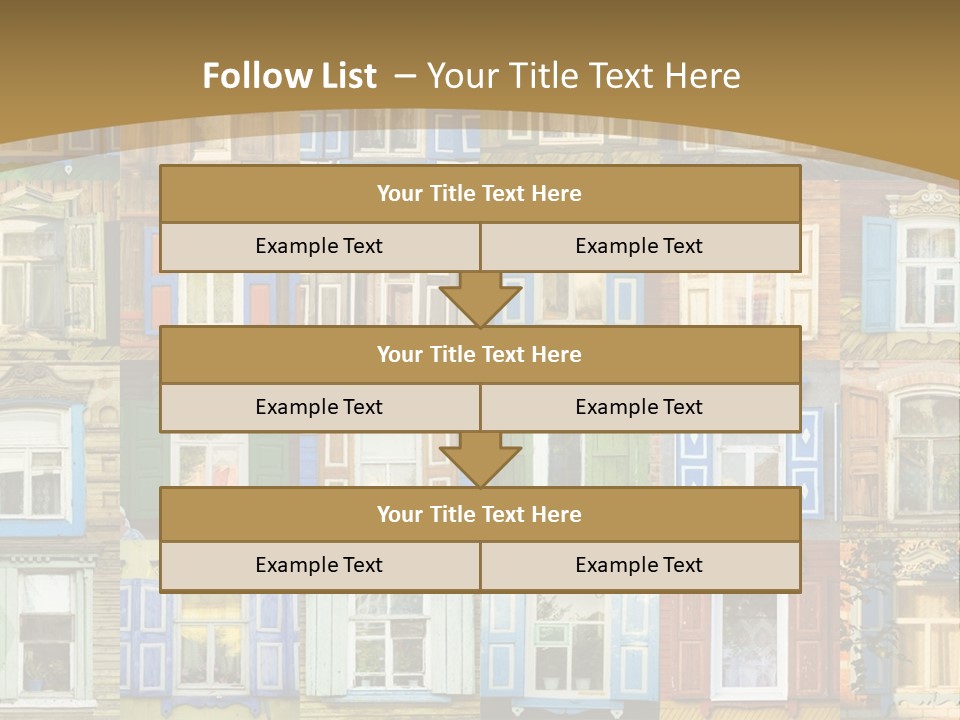 A Large Group Of Windows With Shutters On Them PowerPoint Template