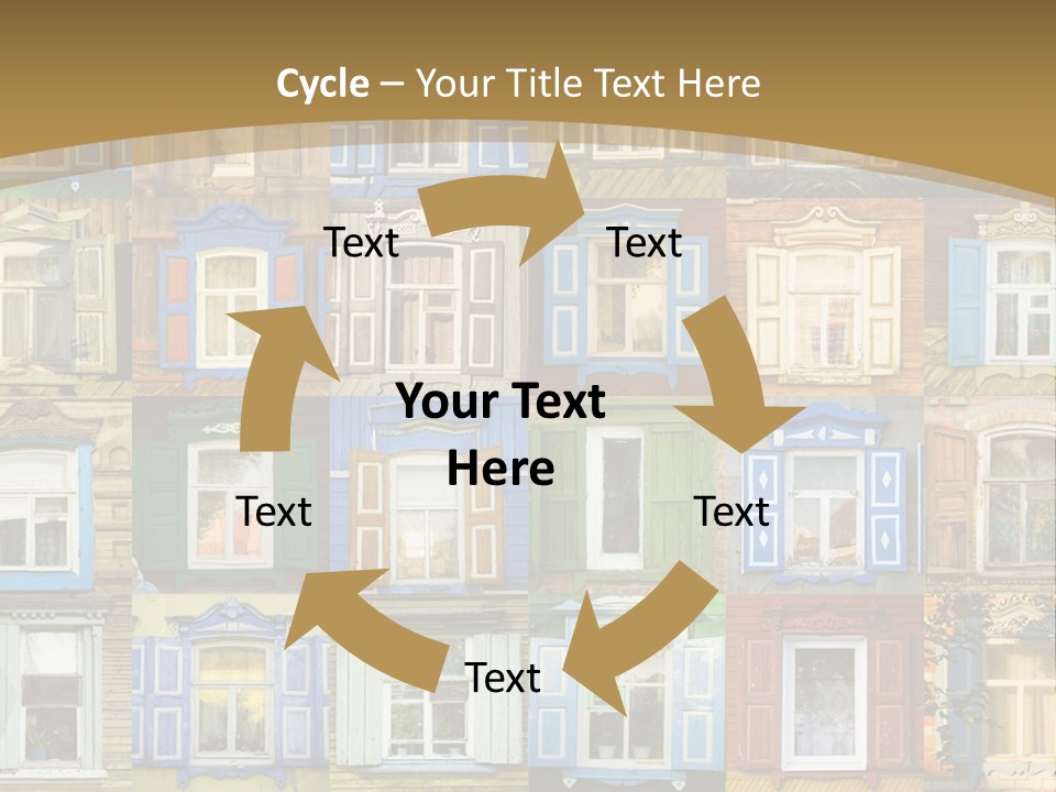 A Large Group Of Windows With Shutters On Them PowerPoint Template